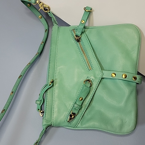 SABINA NewYork  Genuine Green Leather Crossbody Bag . - Picture 4 of 17